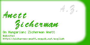 anett zicherman business card